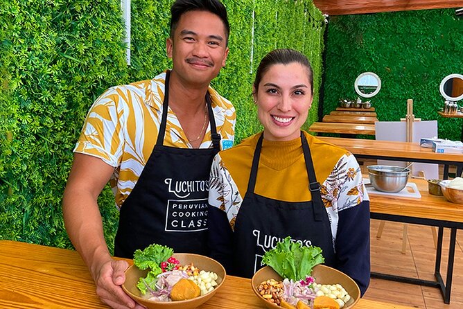 #1 Rated Cooking Classes with Local Market Tour & Pickup - Preparing ceviche with a local chef