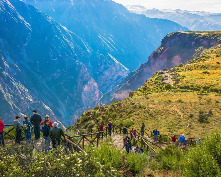 Arequipa: 2-day Colca Canyon Trekking, Ending in Puno - Beginning the steep descent at Pampas de San Miguel