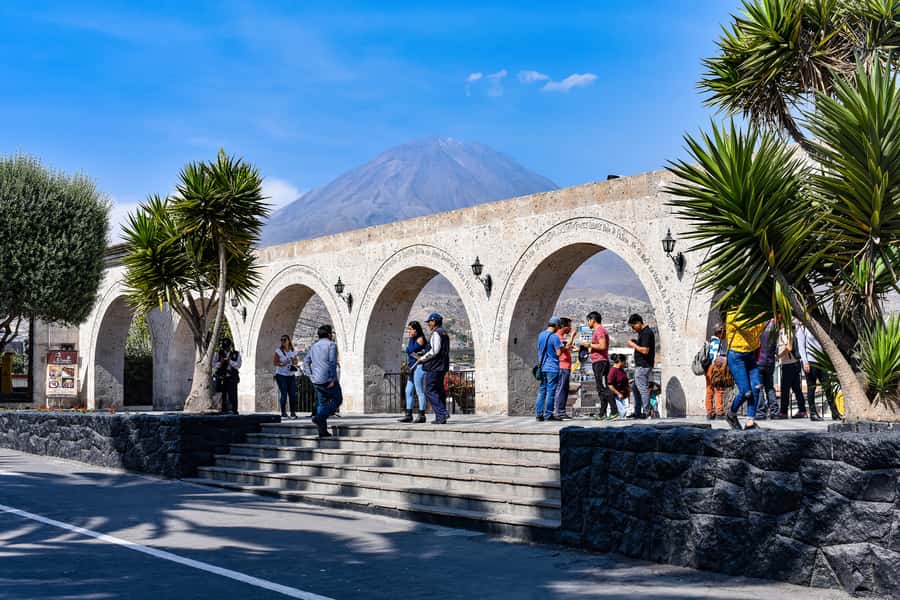 Arequipa Food Tour: Ancestral Cuisine & City Tour - Yanahuara: queso helado with a view of Misti