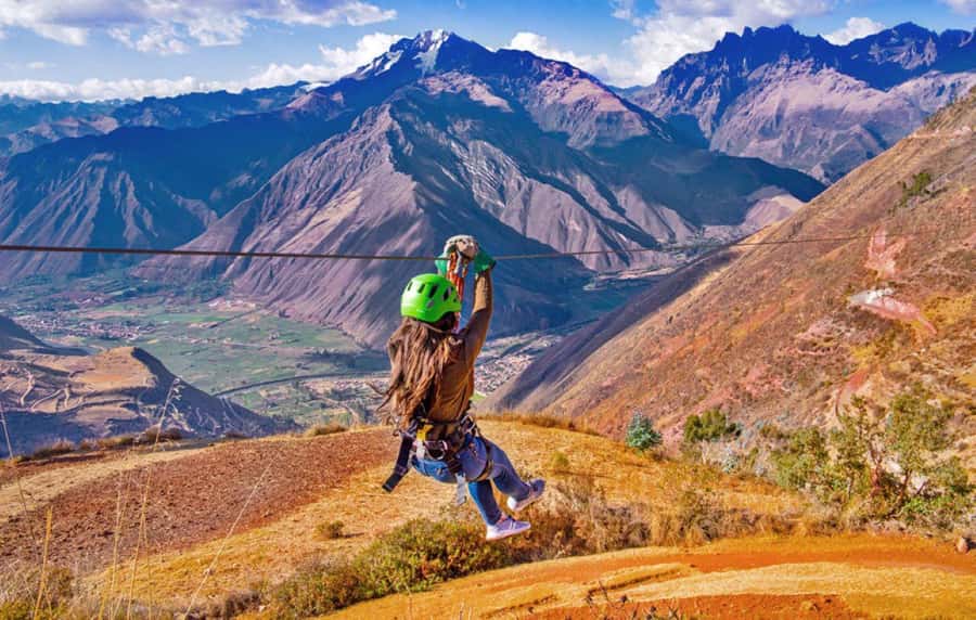 Cusco: Zipline + ATV's | Salt Mines of Maras and Moray | - Four cables at the zipline base