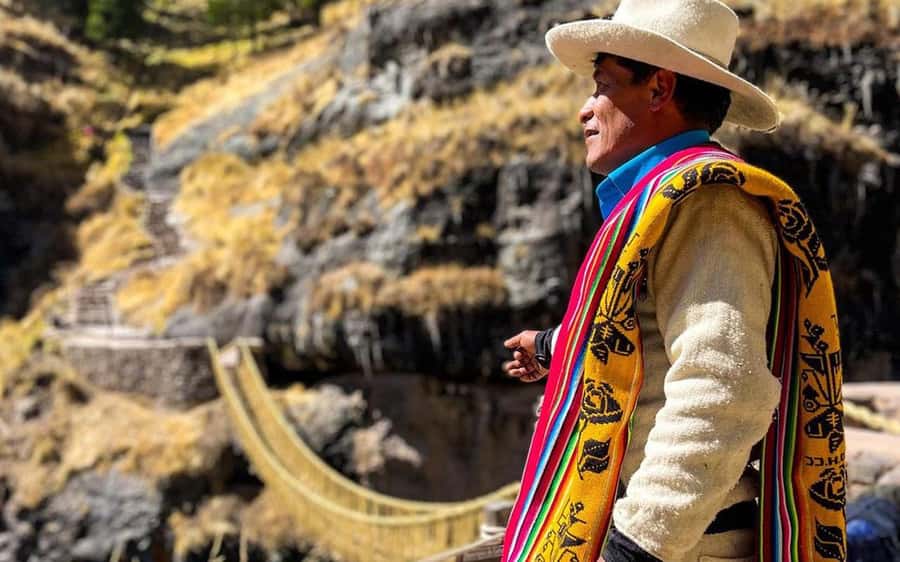 Four Lagoons and Q<code>eswachaka bridge tour full day – Key points before you book’ /></p>
<ul>
<li><strong>The Q’eswachaka Bridge is rebuilt every year:</strong> Local people continue an Inca-era tradition using ichu, a tough Andean grass.</li>
<li><strong>Four lagoons shape the morning:</strong> Pomacanchi, Acopia, Asnaqocha, and Pampamarca each receive a short stop for views, photos, and explanations.</li>
<li><strong>The day begins at 5:00 a.m.:</strong> Hotel pickup is included, with Plaza de Armas pickup options also listed.</li>
<li><strong>Breakfast and lunch are included:</strong> Both meals are served at local restaurants, with a long gap between them.</li>
<li><strong>The road ride is a major part of the tour:</strong> You spend roughly three hours going out and three hours returning.</li>
<li><strong>English and Spanish guiding is available:</strong> The guide explains local history, wildlife, and bridge construction before you cross.</li>
</ul>
<h2>Why the Q’eswachaka Bridge matters</h2>
<p><img width="900" height="562" decoding="async" src=