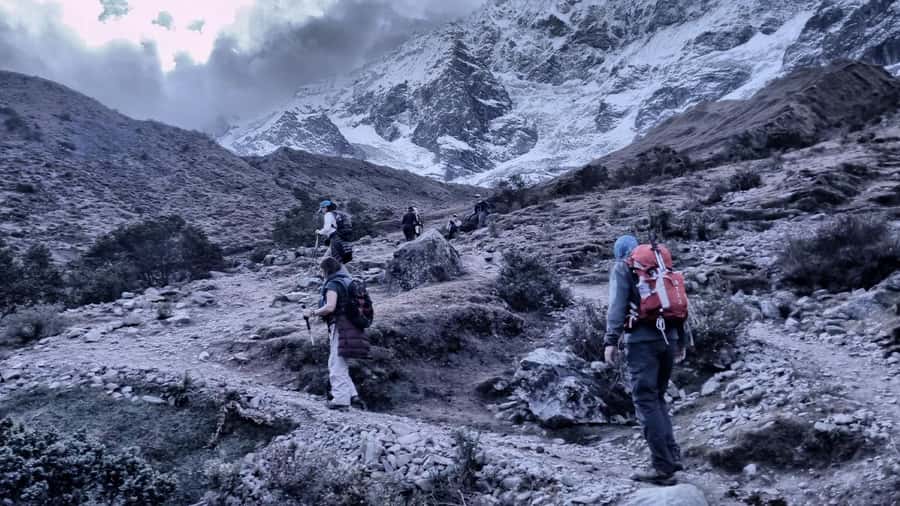 From Cusco: Salkantay trek 5 days/4 nights meals included - Day three: from the mountains into Santa Teresa