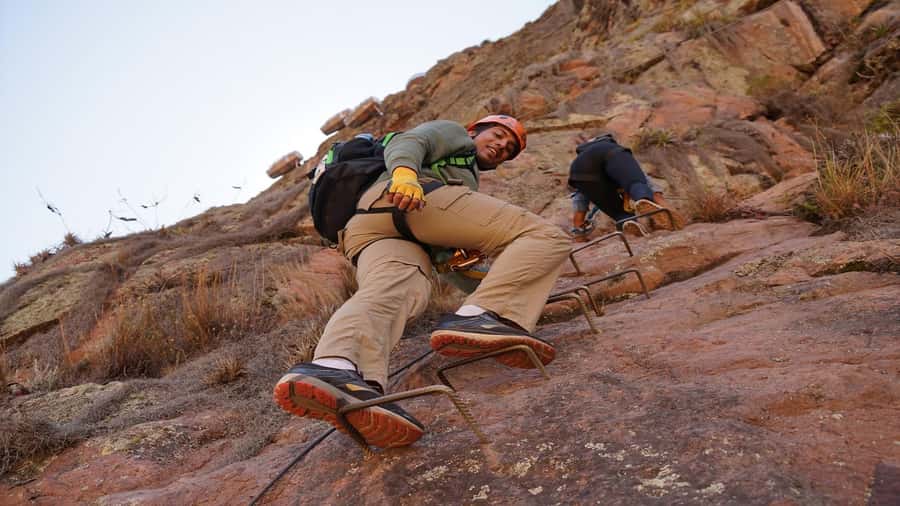 From Cusco: Via Ferrata & Zip Line with lunch - The suspension bridge and the start of the descent