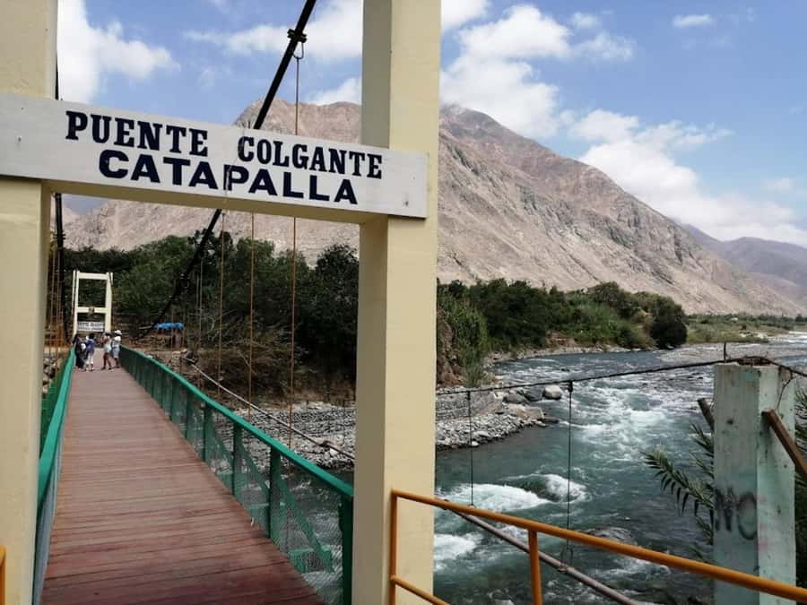 Lima: Lunuhuaná Extreme All In + Cerro Azul + Rafting + ATV + Canopy - Catapalla Bridge above the Cañete River