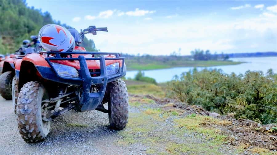 Maras and Huaypo lagoon by ATV from Cuzco | Local Operator - Getting comfortable on the Honda TRX 250