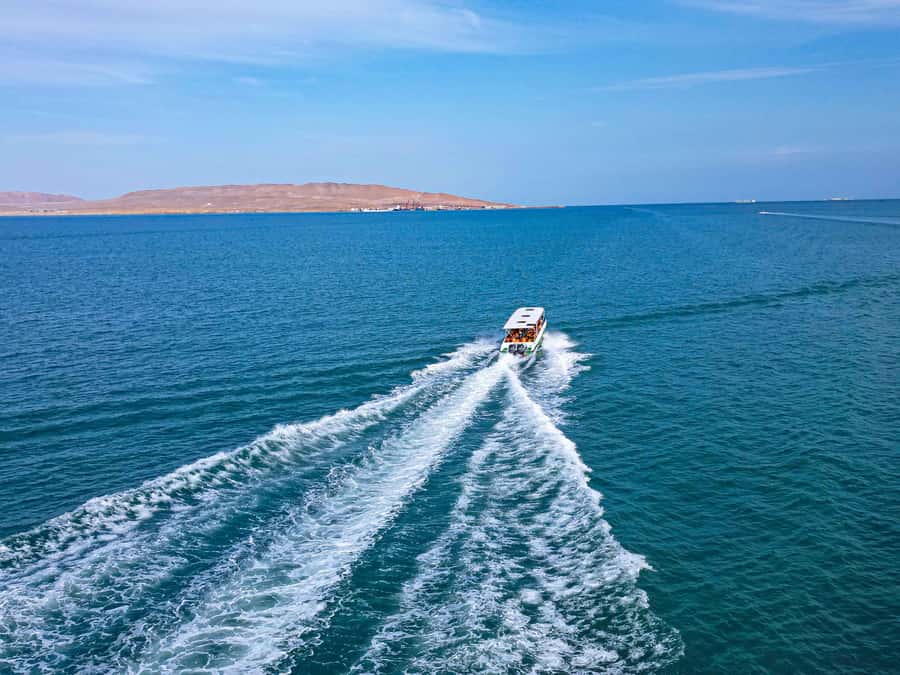 Paracas: Ballestas Islands Guided Boat Tour - The Candelabra geoglyph from the water